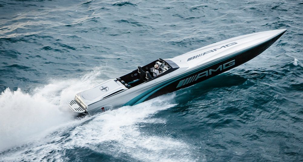 The latest collaboration between Cigarette and Mercedes AMG, this 50-foot Marauder was a winner during its unveiling at the Monaco Grand Prix. Photo courtesy Cigarette Racing Team.