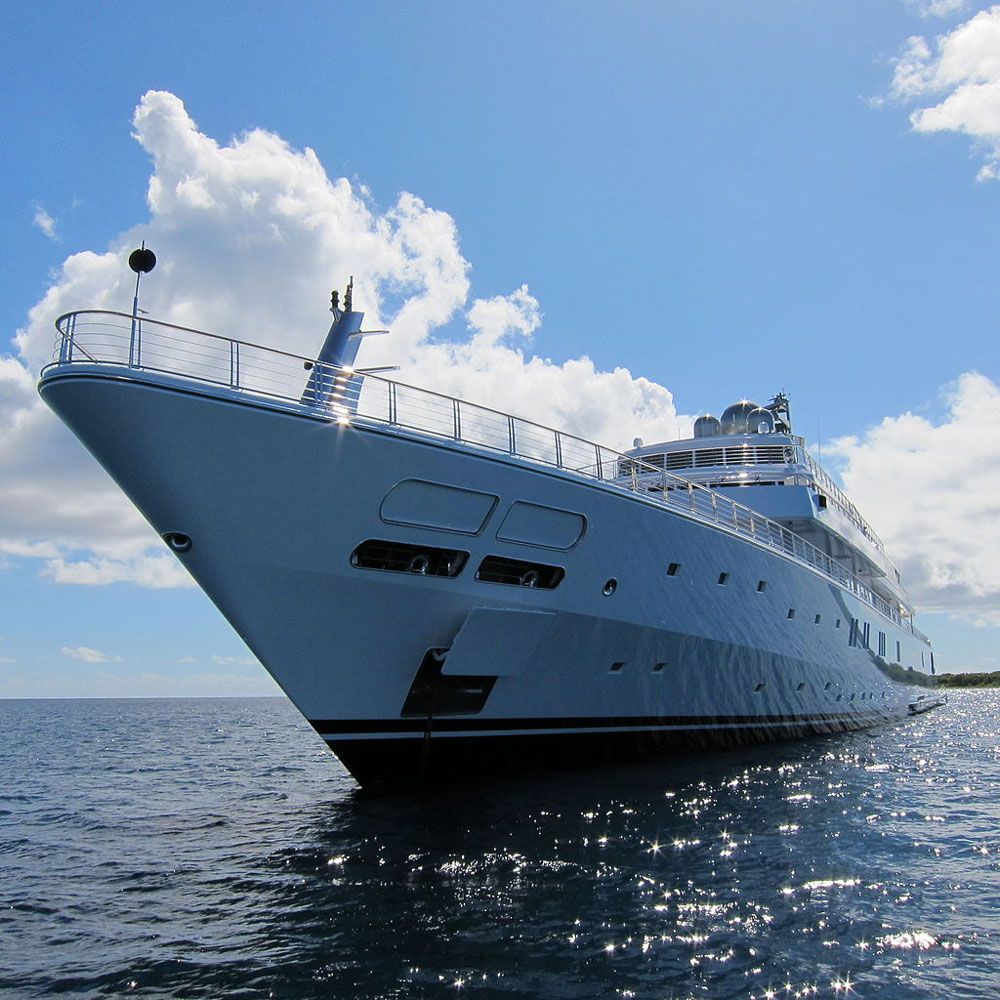 Music and entertainment mogul David Geffen owns her now, but the 453-foot Lurssen Rising Sun was originally commissioned for Larry Ellison of Oracle Corp., who has since downsized to the 287-foot Feadship Musashi.