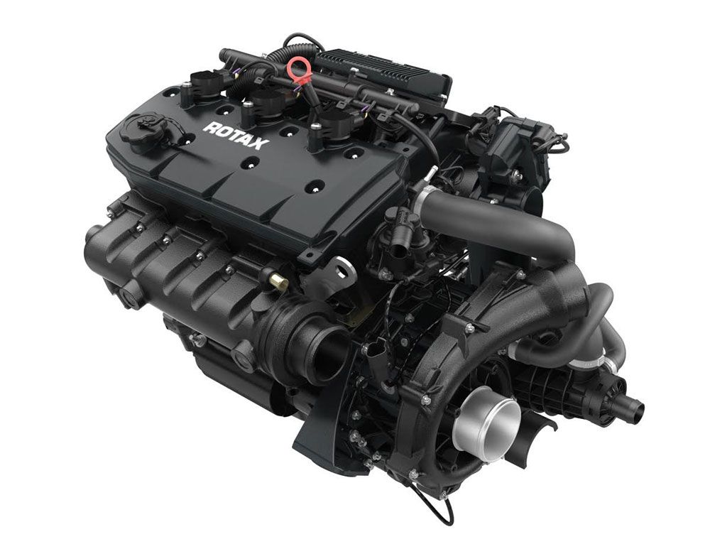 BRP says the supercharged and intercooled ACE engine makes 15 percent more power than the Rotax 1503 4-TEC engine it replaces without being larger or heavier than that engine.