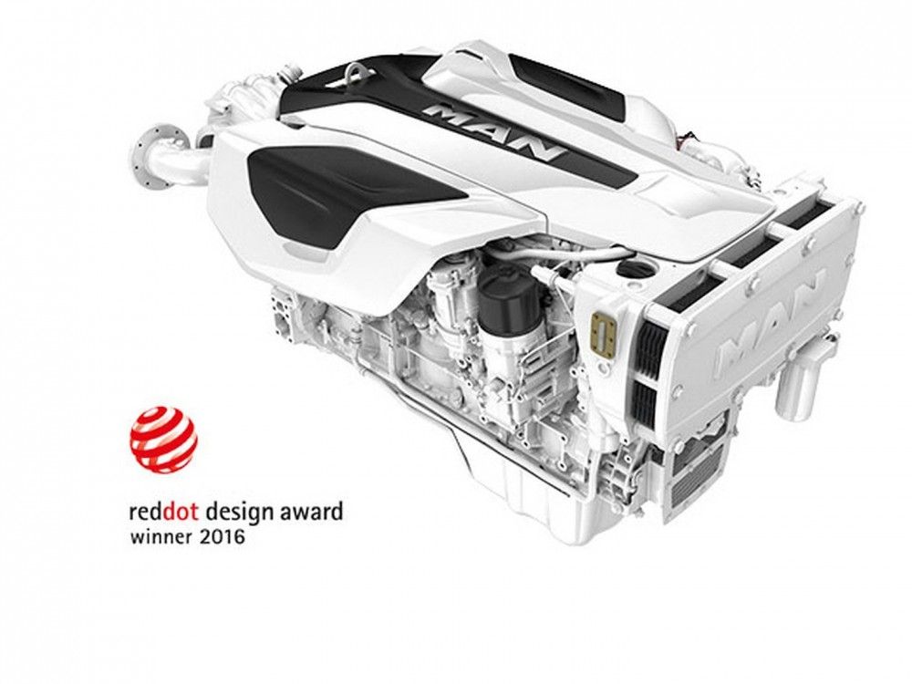 MAN diesels start at 730 hp (shown here) and are generally installed in larger yachts and commercial vessels. Photo courtesy of MAN.