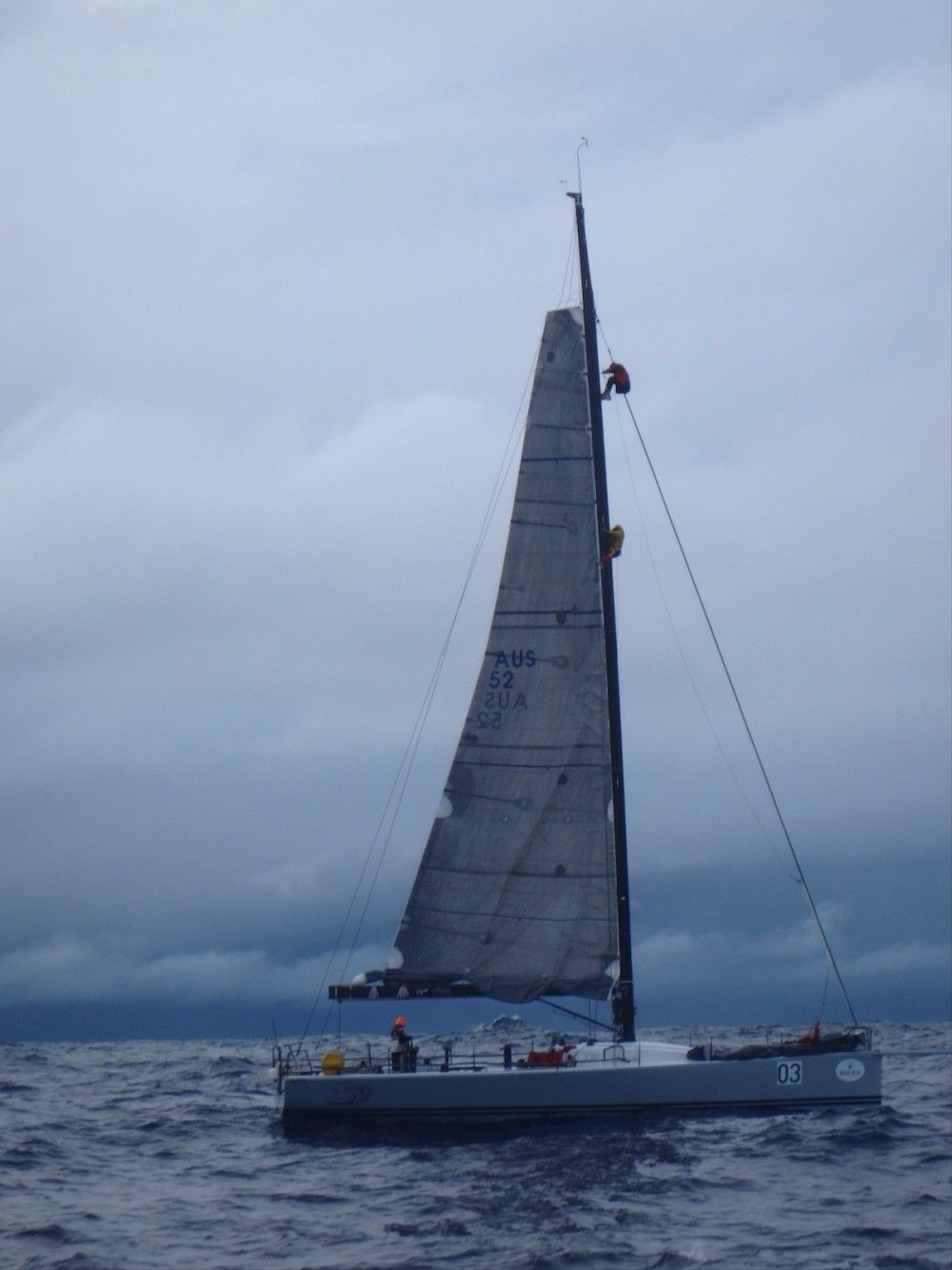 As a crewman in the Clipper Round The World Race, Gavin Reid swam to a stricken yacht and is shown here climbing the mast to help a crewman return safely to the deck.