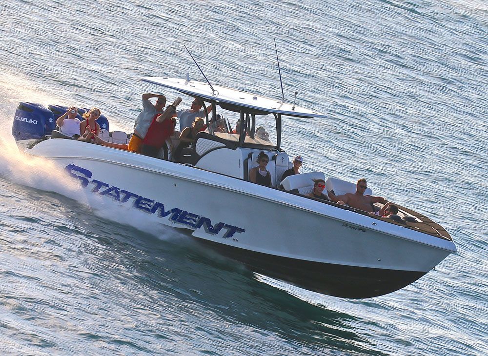 Statement Marine build 38-foot (shown here) and 35-foot performance center consoles. Photo by Pete Boden/Shoot 2 Thrill Pix.