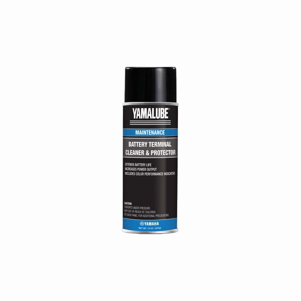 Consider using a battery-specific maintenance product like Yamalube Battery Cleaner & Protector, which removes corrosive build-up on battery terminal posts to help increase power output and extend battery life.