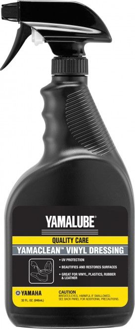 Instead of using the usual vinyl cleaners and protectants, opt for a “non-slip” alternative that includes UV protection and is designed for marine use, like Yamalube Yamaclean Vinyl Dressing.