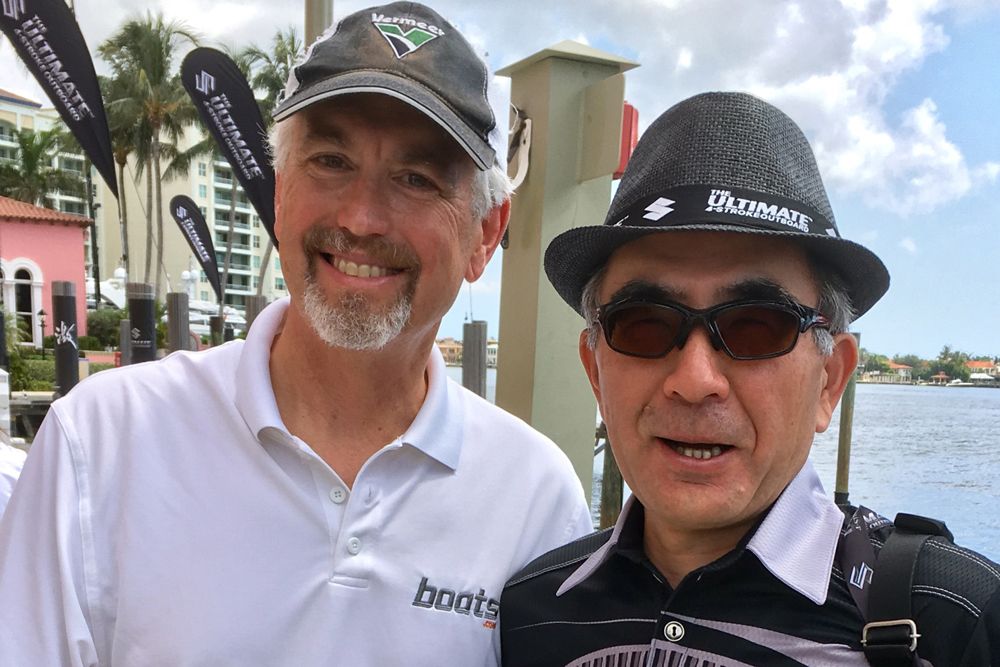 The boats.com Outboard Expert Charles Plueddeman meets Toshihiro Suzuki, the CEO of Suzuki Motor Corporation.