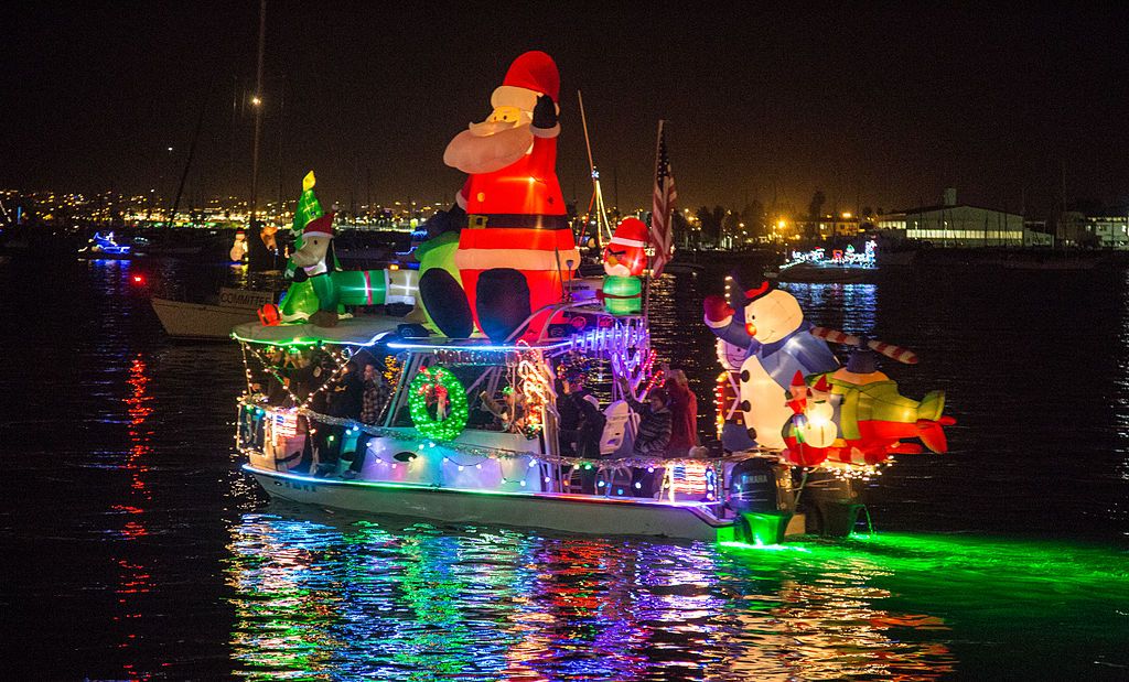 This Christmas vessel gives a whole new meaning to the nautical term, "inflatables." Say hello to Santa Claus, Frosty, and all of their other inflatable friends.