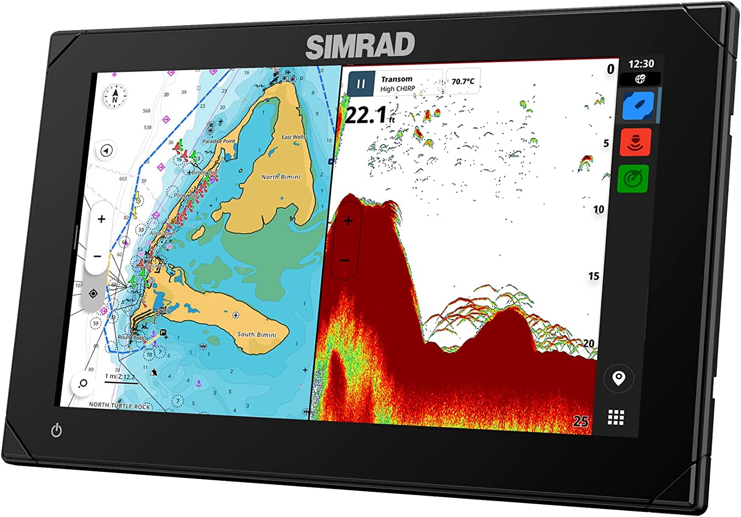 Simrad NSX series chartplotter and fishfinder. Photo by Simrad Yachting.