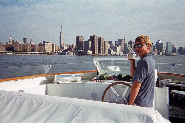 Above: Jeremy behind the helm in 1998 in New York