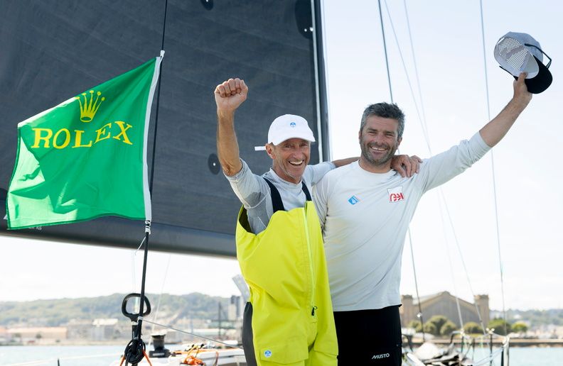 Skipper-Alexis-Loison-wins-the-Rolex-Fastnet-Race,-2025-on-his-yacht-LEON