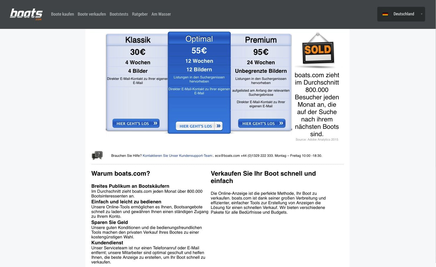 Anzeigenschaltung bei boats.com