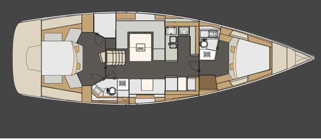 Eigners Reich: Die getestete Yacht wies das Zweikabinen-Layout auf mit großer Eignerkammer achtern.