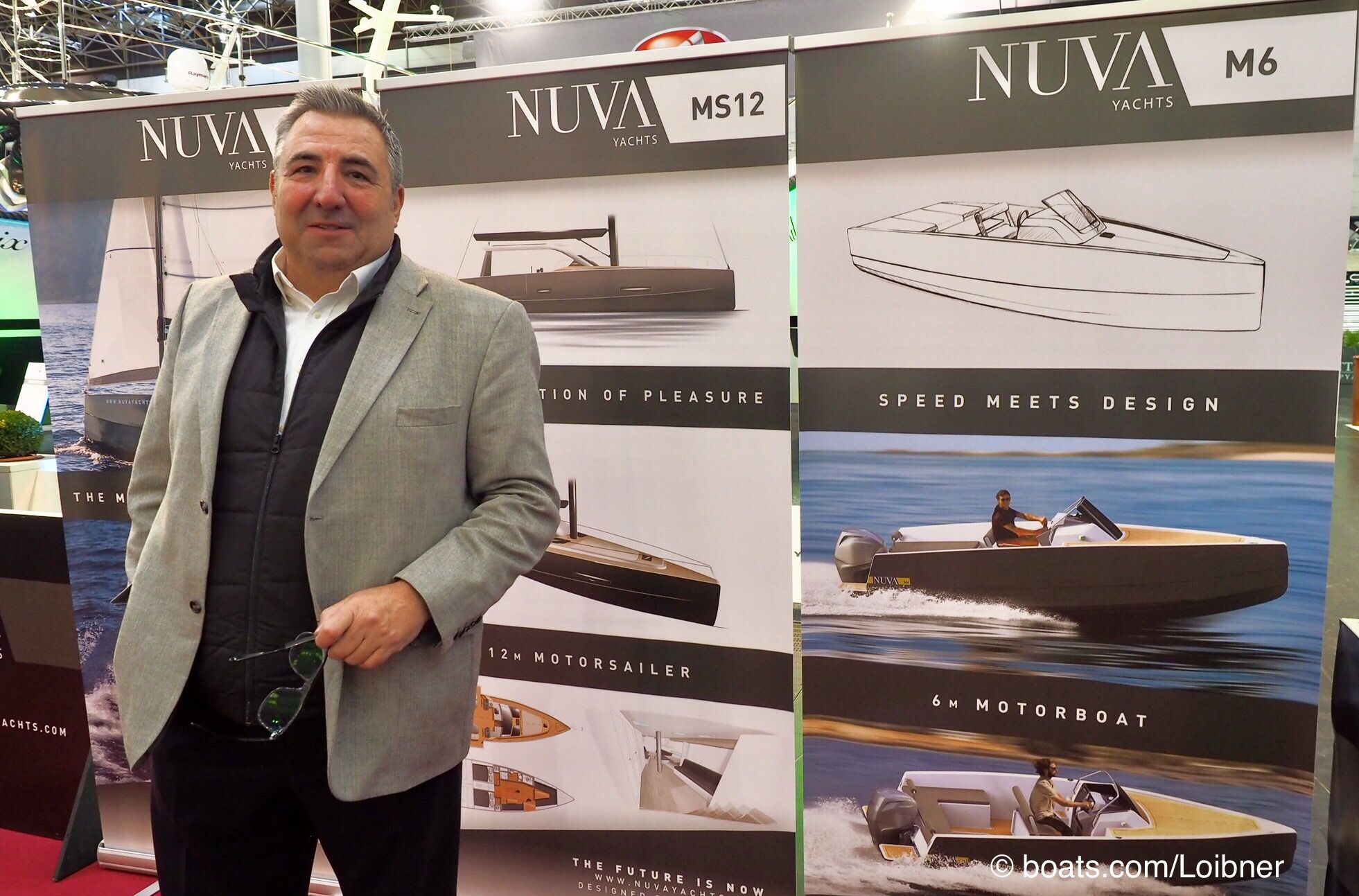Adres Cardeñas mit der Zukunftsvision des Nuva-Konzepts. Foto: boats.com/Loibner