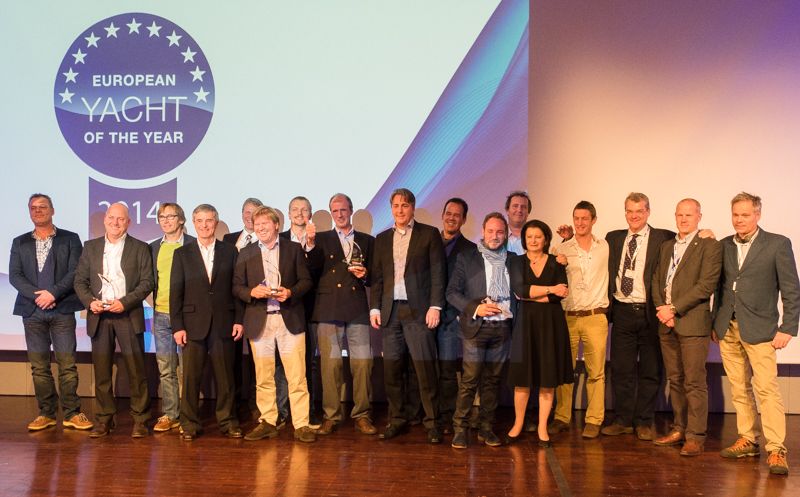 Die Sieger der European Yacht of the Year Awards 2014 und die Juroren bei der Flagship-Night