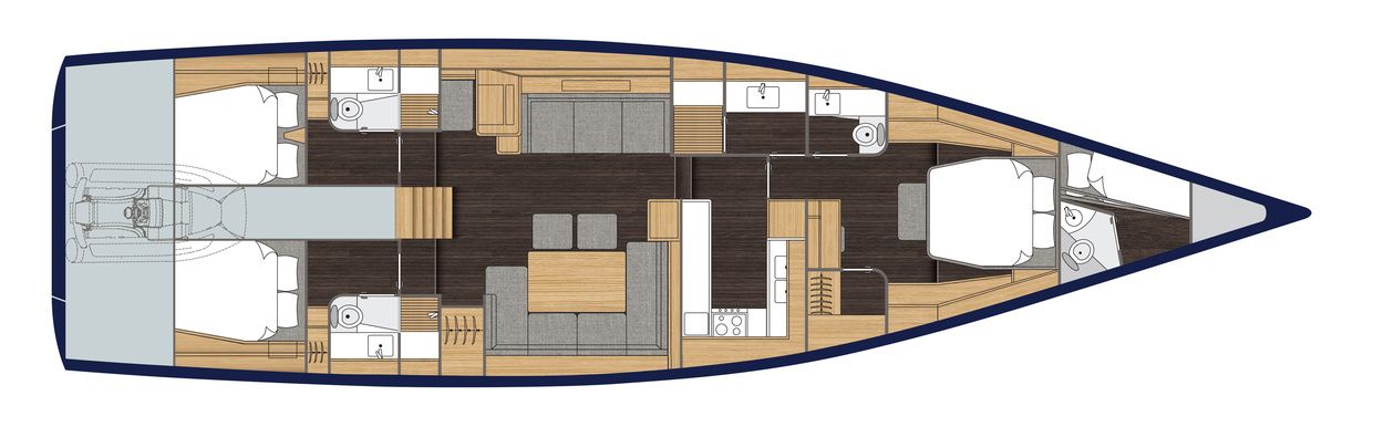 Das Dreikabinen-Layout der C65