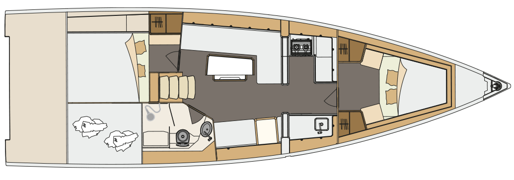 Das 2-Kajüten-Layout der GT5