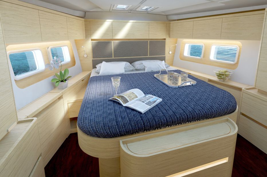 Hanse 588: Inselbett in der Eignerkabine