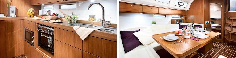 Bavaria Cruiser 46 cocina y dinette