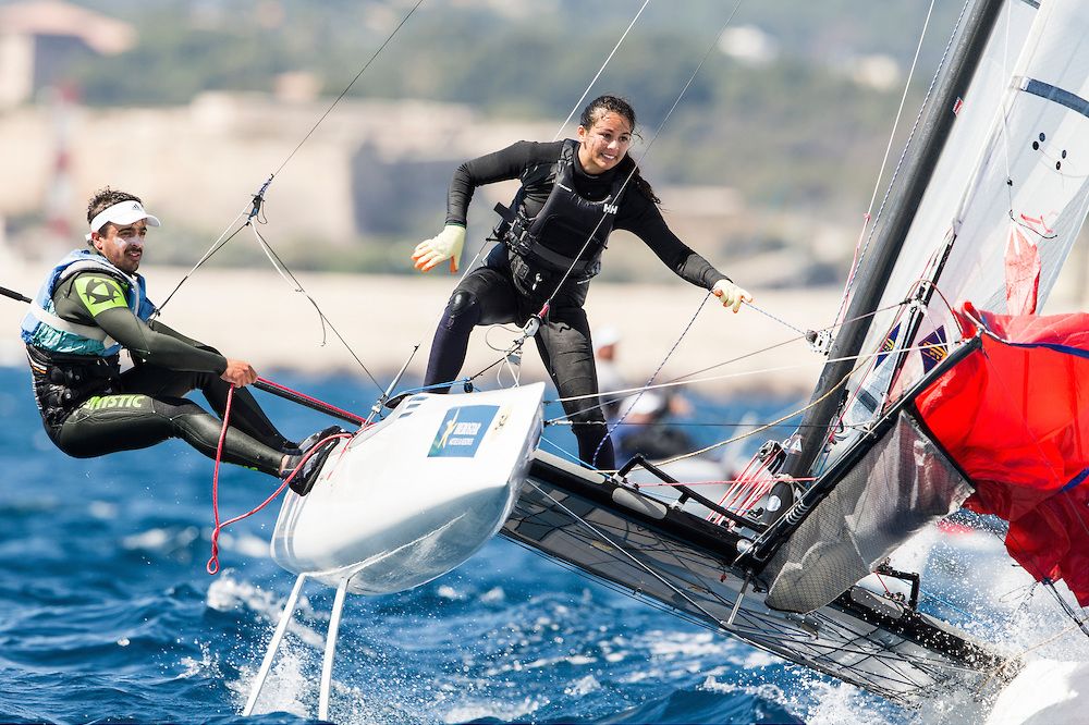 Vela Olímpica: Catamarán Nacra 17, la nueva clase mixta se estrena en las olimpiadas de Rio de Janeiro. Foto: Pedro Martínez/Sailing Energy/Trofeo Sofia.