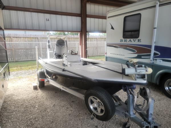 Maverick Mirage HPX18 2008 Maverick Mirage HPX18 boat on trailer in storage facility.