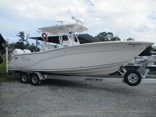 Sea Fox 288 Commander 2022 Sea Fox 288 Commander boat on trailer, side view, outdoors.