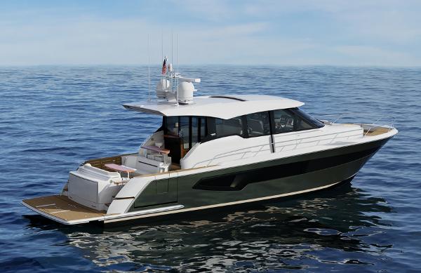 Tiara Yachts EX 54 2024 Tiara Yachts EX 54 luxury yacht cruising on open water.