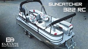 SunCatcher Select 322RC 2025 SunCatcher Select 322RC pontoon boat with stylish seating and canopy, by Elevate Outdoors.