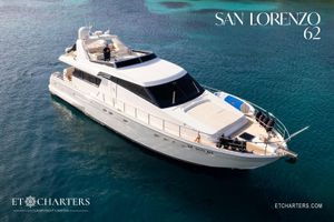 Sanlorenzo SL62 Luxury Sanlorenzo SL62 yacht cruising on clear blue waters, 1998 model.