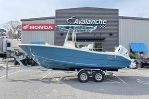 Bulls Bay 230 Center Console 2026 Bulls Bay 230 Center Console boat on trailer at dealership.