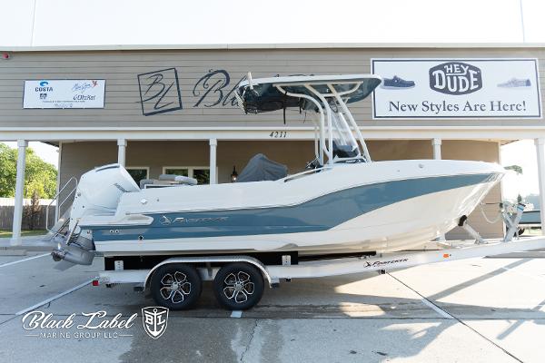 Finseeker 230 FinSeeker 2024 Finseeker 230 FinSeeker boat on trailer outside Black Label Marine Group.