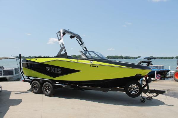 Axis T220 2024 Axis T220 boat on trailer at marina.