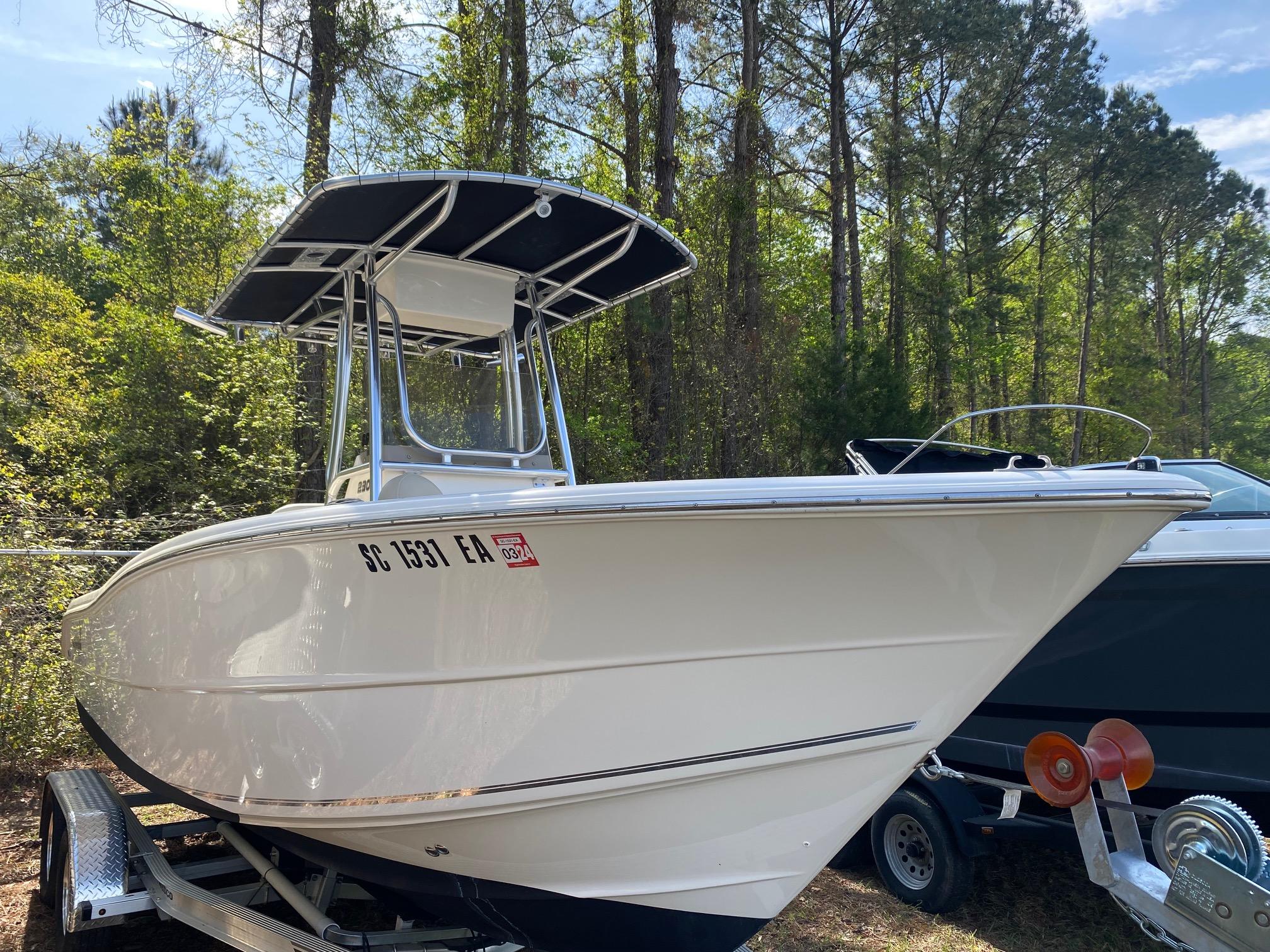 Bulls Bay BullsBay 230CC 2022 Bulls Bay 230CC boat on trailer in wooded area.
