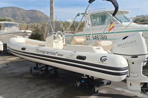Capelli Tempest 600 2022 Capelli Tempest 600 inflatable boat with Suzuki outboard motor on trailer.