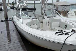 Sea Fox 226 Traveler 2022 Seafox 226 Traveler boat docked, featuring sleek design and comfortable seating.