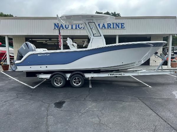 Sea Fox 248 Commander 2025 Sea Fox 248 Commander boat on trailer at Nautical Marine dealership.