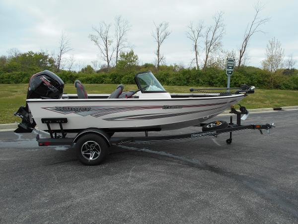 Ranger VS1682SC Angler 2024 Ranger VS1682SC Angler fishing boat on trailer in parking lot.