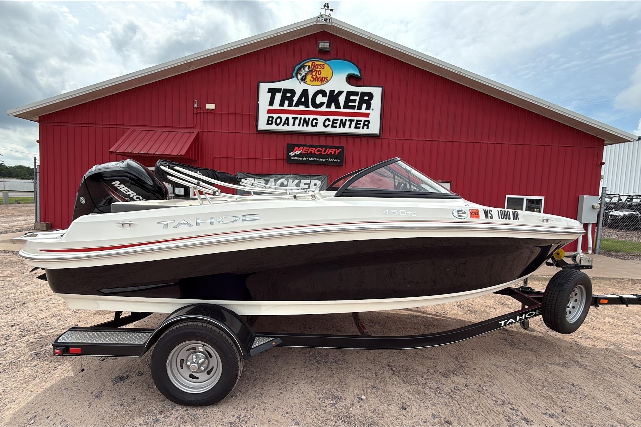 Tahoe 450 TS 2016 Tahoe 450 TS boat on trailer at Tracker Boating Center.