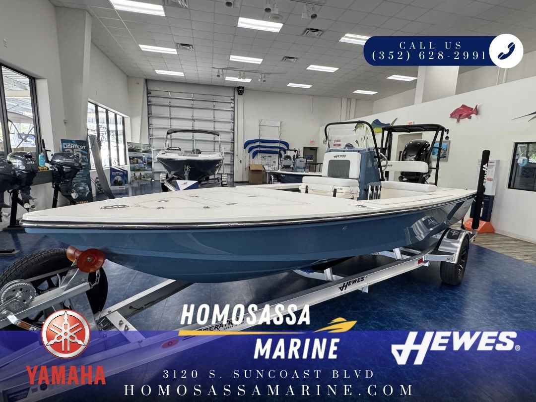 Hewes Redfisher 18 2026 Hewes Redfisher 18 boat displayed at Homosassa Marine showroom.