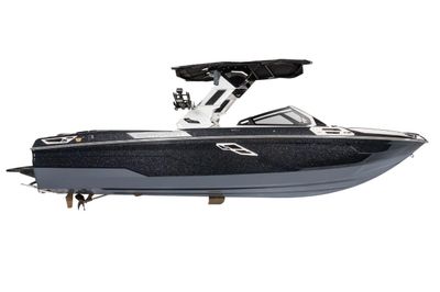 Centurion Ri265 2026 Centurion Ri265 boat, sleek design, black and gray color, side view. Boat