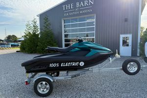 Taiga Orca 2024 Taiga Orca electric jet ski on trailer at Elk Rapids Marina.