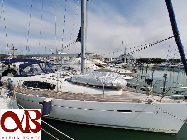 Beneteau Oceanis 43 2007 Beneteau Oceanis 43 sailboat docked at marina, Alpha Boats logo visible.
