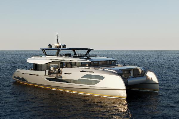 Extra X30 VILLA 2026 Extra X30 VILLA luxury yacht on open sea.