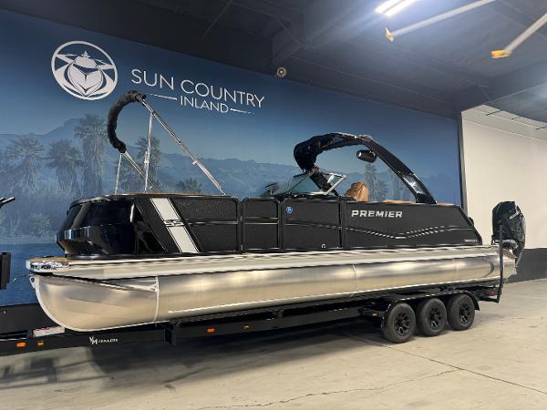 Premier 270 Super Sport RF 2025 Premier 270 Super Sport RF pontoon boat displayed indoors.