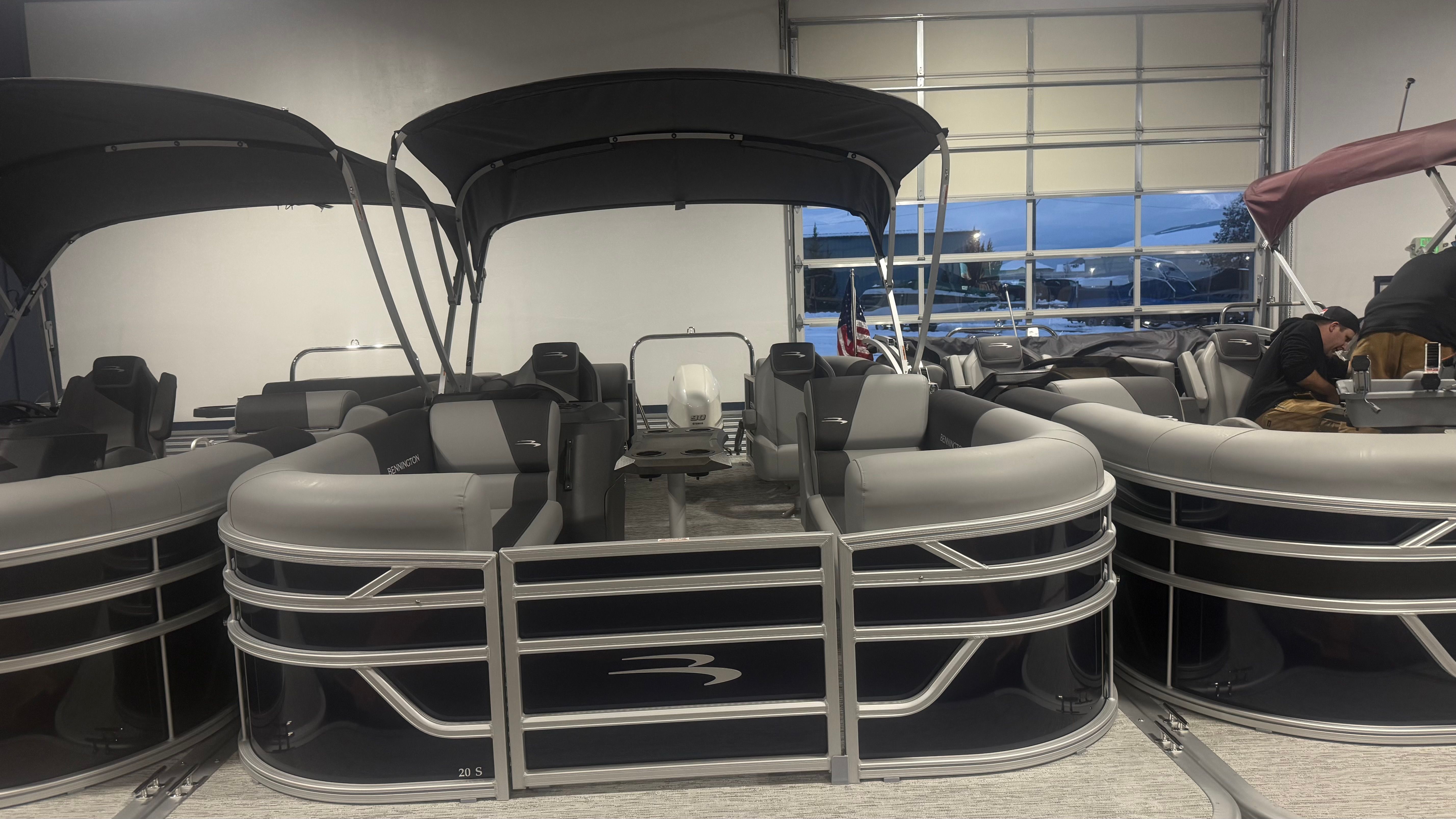 Bennington 20 SSR 2026 Bennington 20 SSR pontoon boat in showroom.