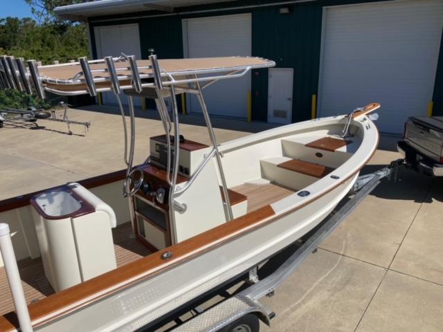 Custom 24' Center Console 2014 Custom 24' Center Console boat on trailer, docked at marina.