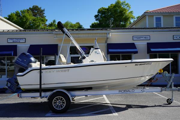 Key West 189 FS 2023 Key West 189 FS boat on trailer outside dealership.