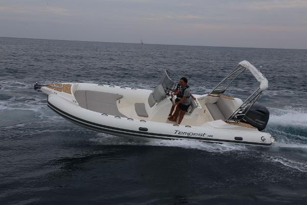 Capelli Tempest 700 2023 Capelli Tempest 700 boat cruising on open water.