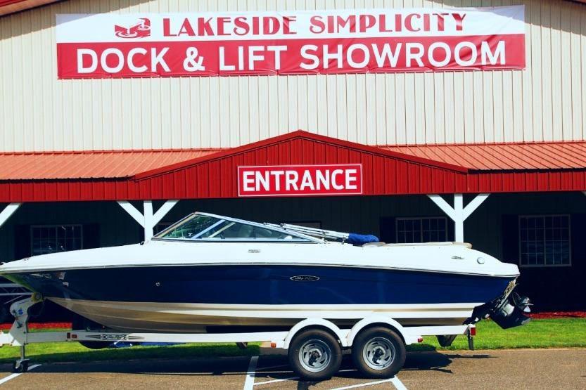 Sea Ray 205 Sport 2006 Sea Ray 205 Sport boat at Lakeside Simplicity Dock & Lift Showroom entrance.