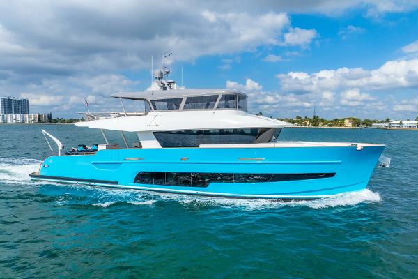 Van der Valk LeVen 90 Van der Valk LeVen 90 yacht cruising on blue waters under a partly cloudy sky.