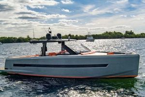 Fjord 52 Open 2019 Fjord 52 Open yacht on a sunny day, gliding on calm waters.