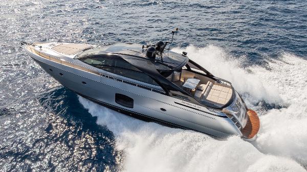 Pershing 70 Luxury Pershing 70 yacht cruising on open sea, 2020 model.